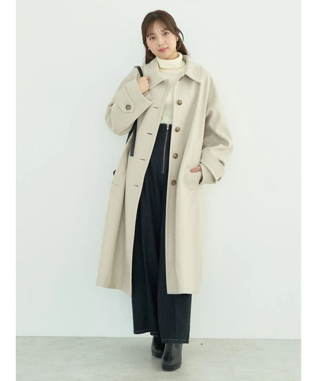 earth music&ecology ステンカラーコート（無地） Light Beige