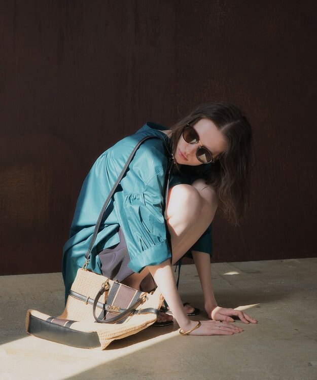 YECCA VECCA 【A4対応】2wayライントートバッグ Beige