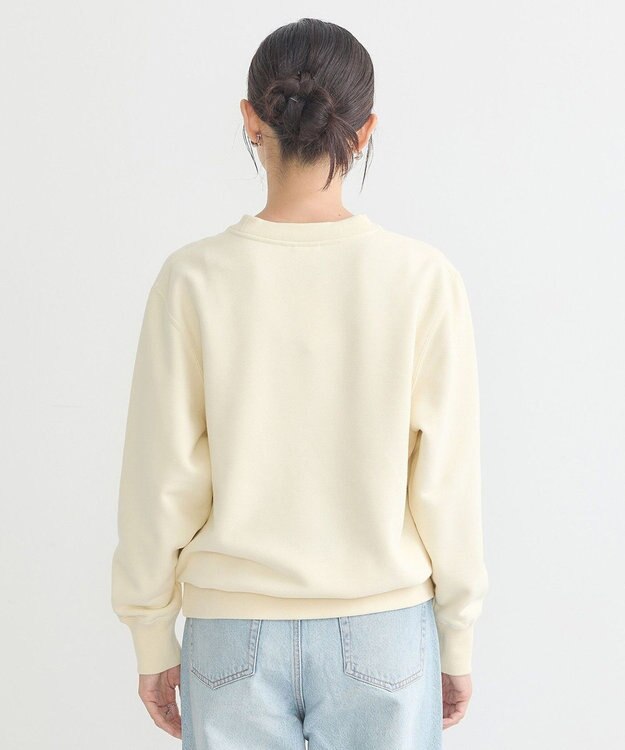 earth music&ecology チャンピオン　ｅｍａｅプリント裏毛プルオーバー Ivory