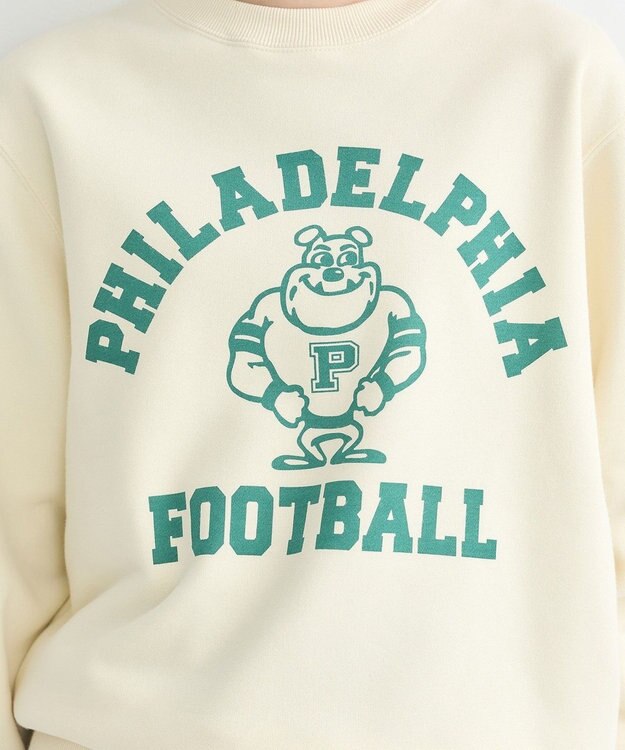 earth music&ecology チャンピオン　ｅｍａｅプリント裏毛プルオーバー Ivory