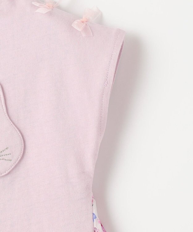 ANY KIDS バックシャン Tシャツ ピンク×花柄