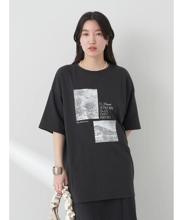 earth music&ecology フォトチュニックＴ Black