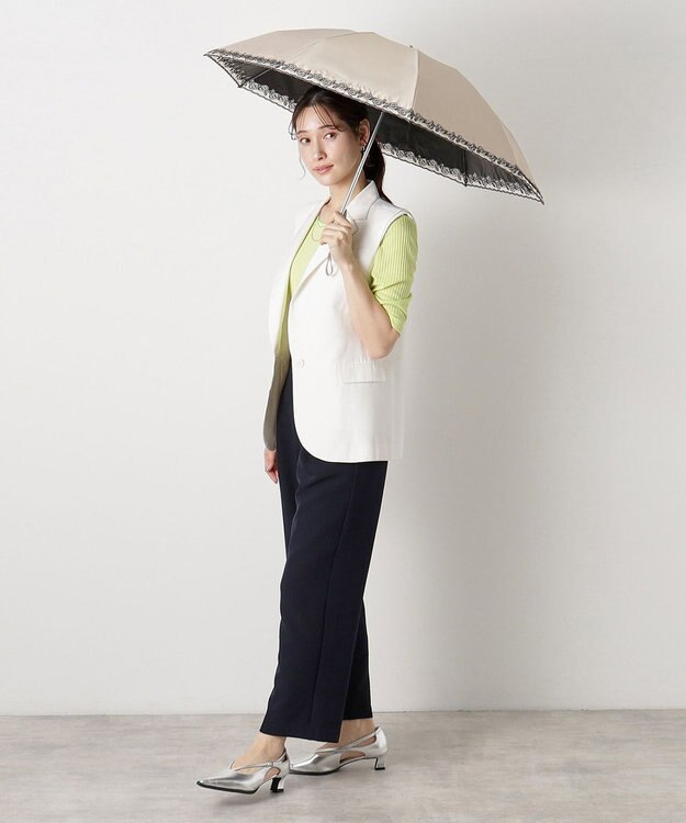 MOONBAT LV雨M P30D*バラオーガンジーカットワーク ベージュ