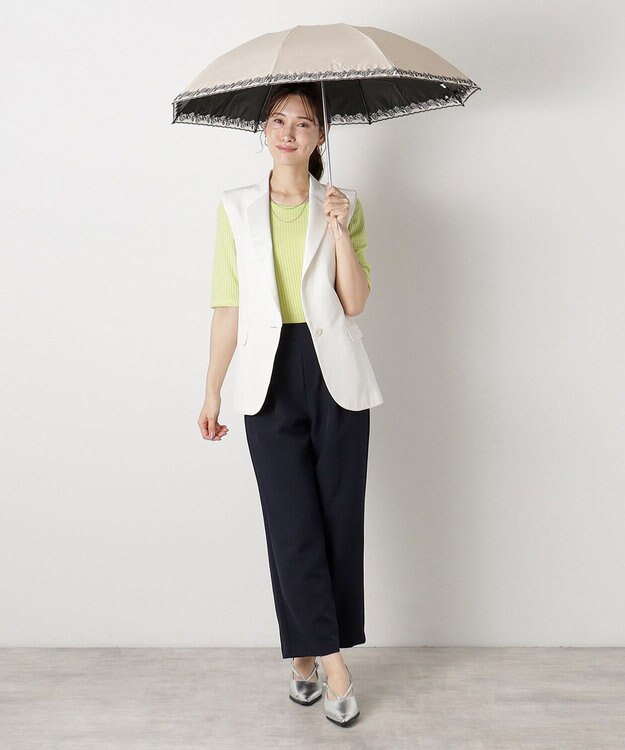 MOONBAT LV雨M P30D*バラオーガンジーカットワーク ベージュ