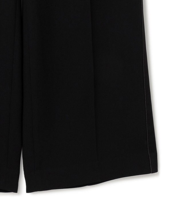 BEIGE， 【洗える】FLEUR / ウエストゴムワイドストレートパンツ Black