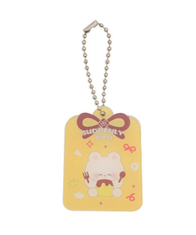 WEGO 【痛バ＆推し活グッズ】お守りIDフォトケースキーホルダー イエロー