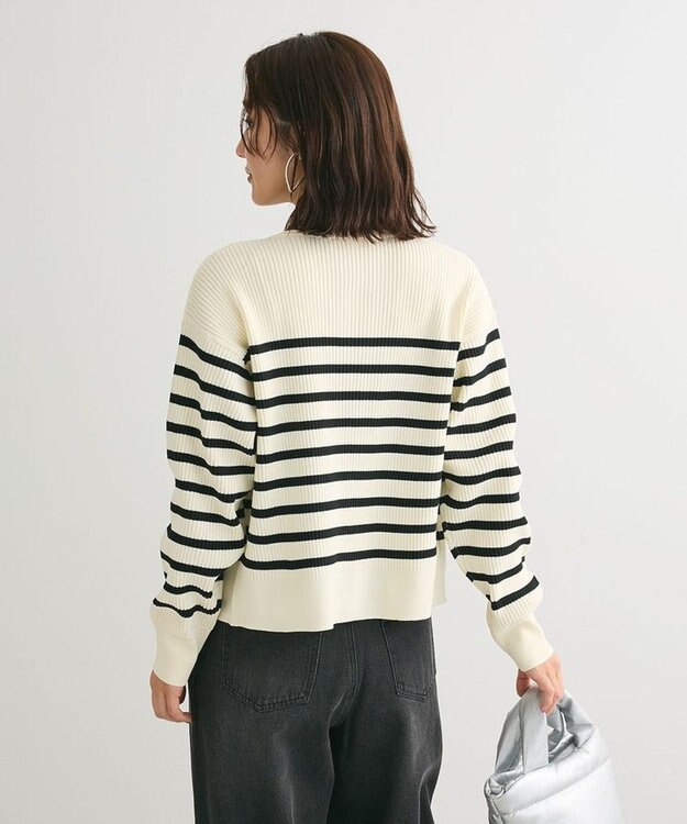 Green Parks ＺＩＰ付きニットカーディガン Border