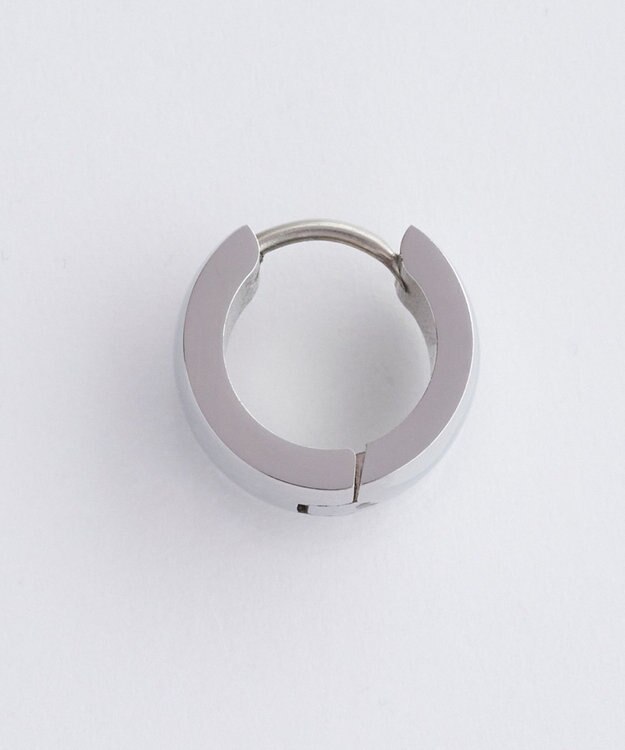 Phoebe 【金属アレルギー対応】ワンタッチワイドフープミニピアス(片耳)/サージカルステンレス シルバー シルバー