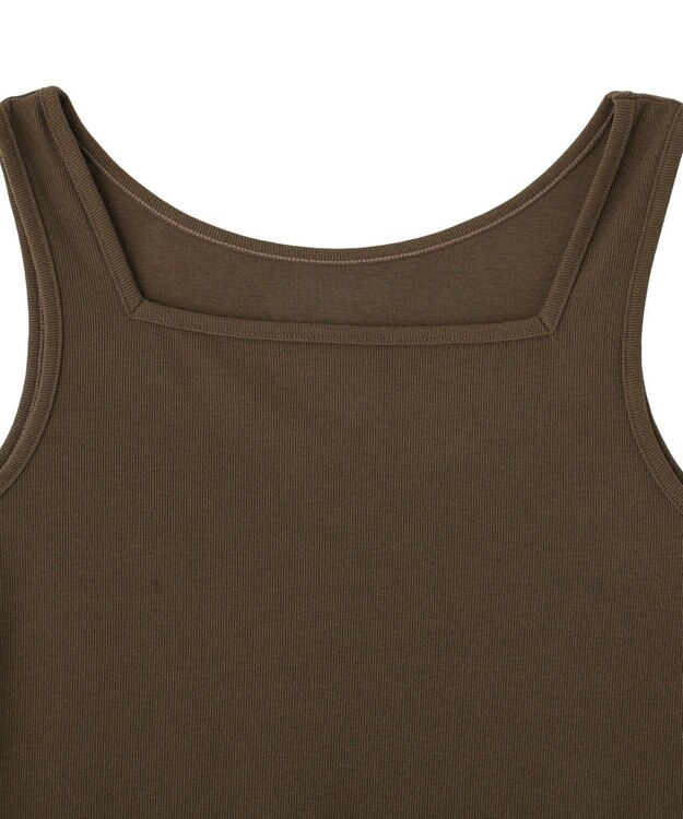 YECCA VECCA 2wayスクエアリブタンクトップ Brown