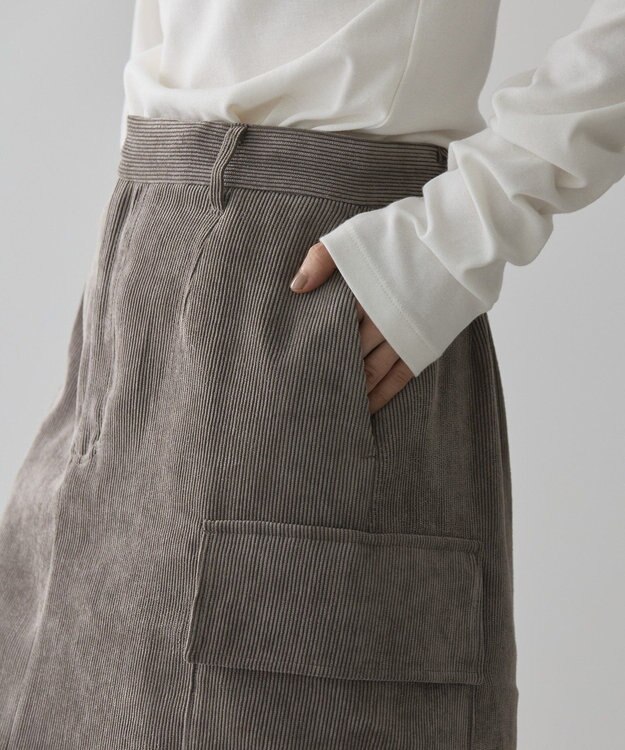 AMERICAN HOLIC コーデュロイサイドポケットタイトスカート Mocha