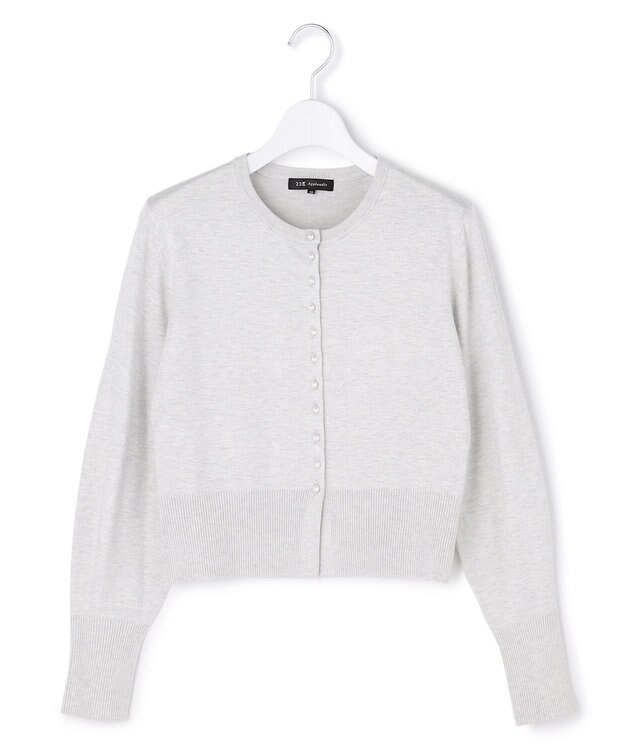 23区 【APPLAUDIR】コンパクト ラメカーディガン シルバー系