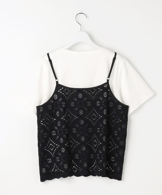 自由区 レースコンビ Tシャツ オフ×ブラック