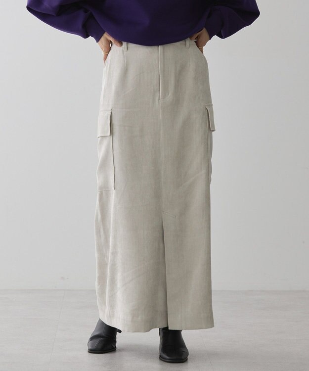 AMERICAN HOLIC コーデュロイサイドポケットタイトスカート Ivory