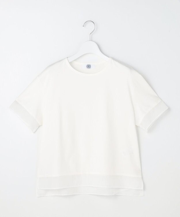 J.PRESS LADIES 【シーンレスに活躍】コットンスムース シアーデザイン カットソー ホワイト系