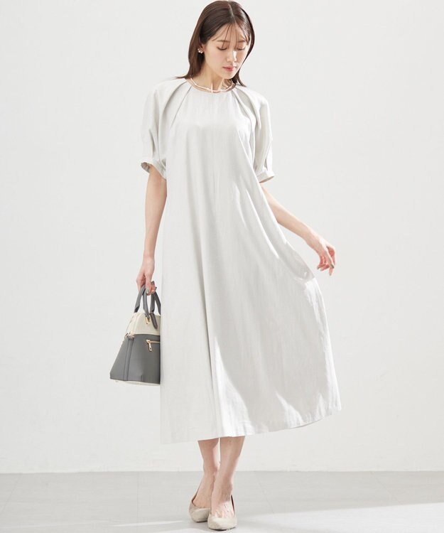 組曲 L リネンレーヨン ワンピース グレージュ系