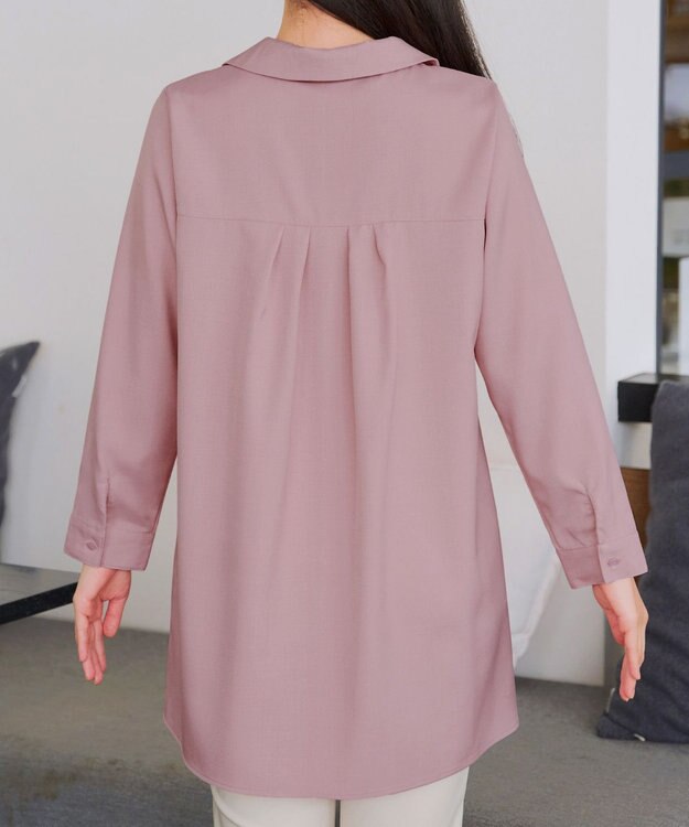 Tiaclasse フロントタックシャツチュニック ピンク