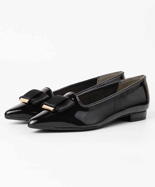 BONTRE 【PRECIEUX JOUET/プレシュウジュエ】ポインテッドリボンパンプス ブラック