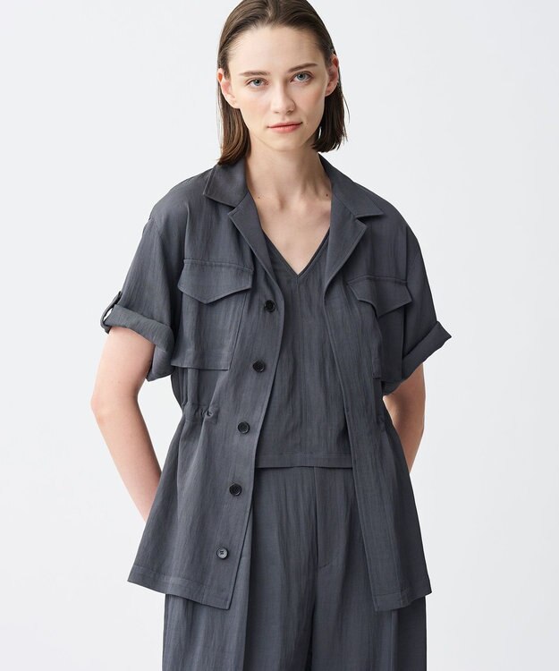 uncrave ドレープツイル ミリタリー ジャケット ブルーグレー