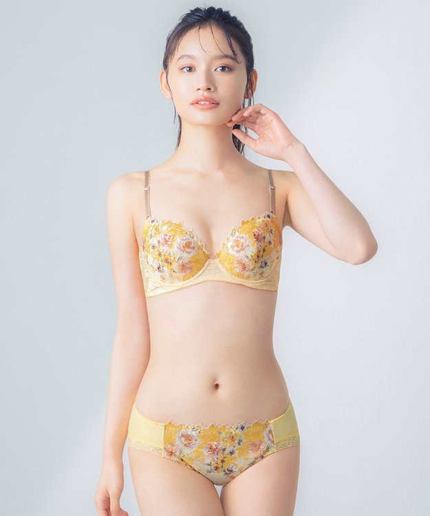 Wing ブラジャー 背中の段差をスムージング 脇高設計 胸ふっくら 【後ろ姿きれいブラ】 ブラ KB2721 ウイング／ワコール イエロー