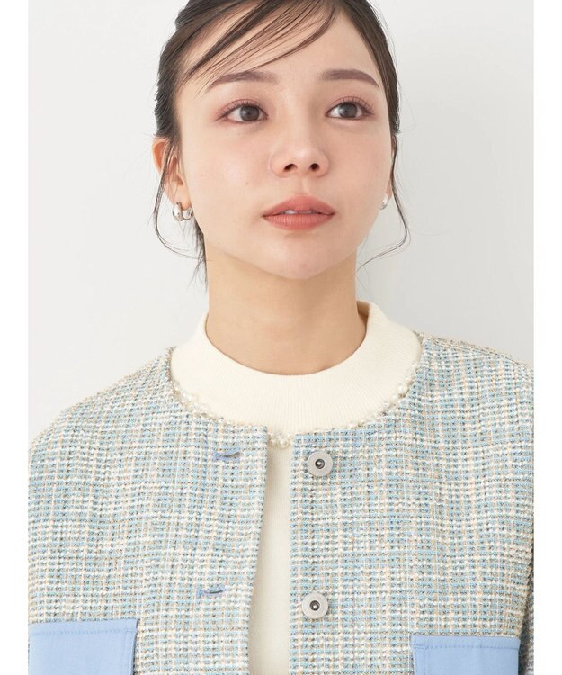 earth music&ecology ツイードジャケット Blue