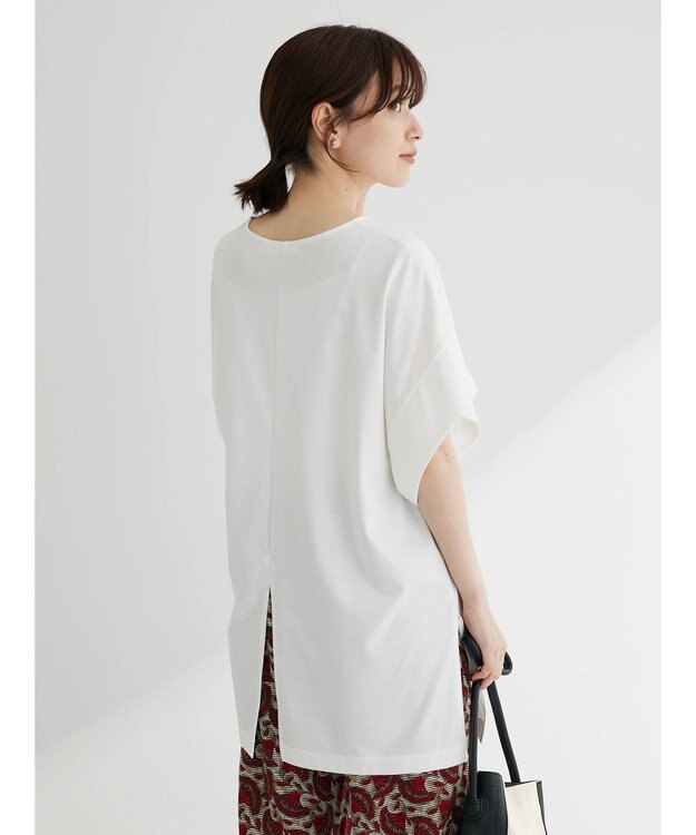 Green Parks 接触冷感袖広チュニック Off White