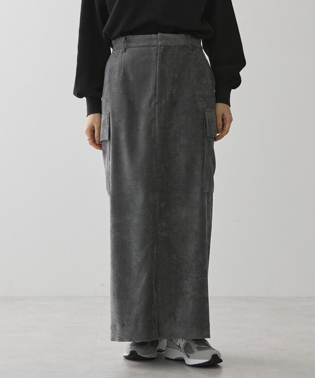 AMERICAN HOLIC コーデュロイサイドポケットタイトスカート Charcoal Gray