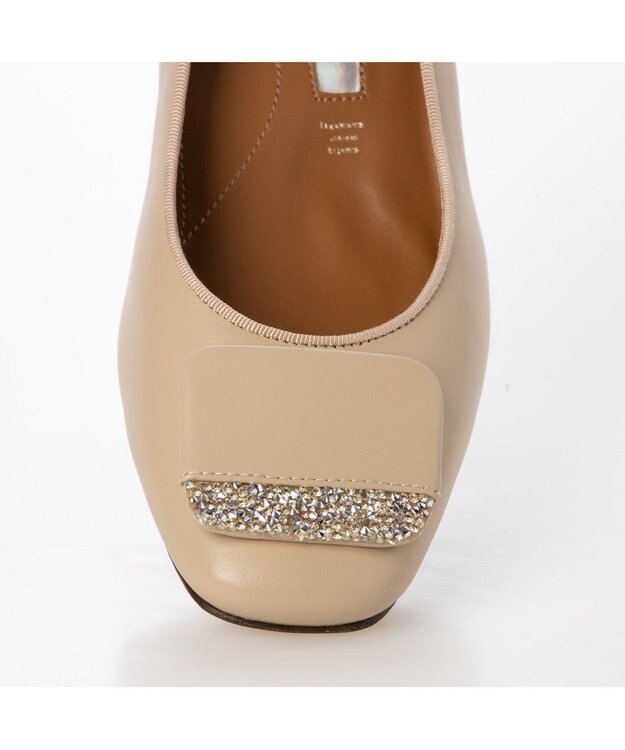 MODE ET JACOMO <MODE ET JACOMO>メタリックアクセント スクエアパンプス ライトベージュ