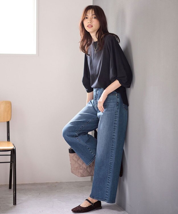 ANY L 【洗濯機可】シルケットスムースタックスリーブプルオーバー ブラック