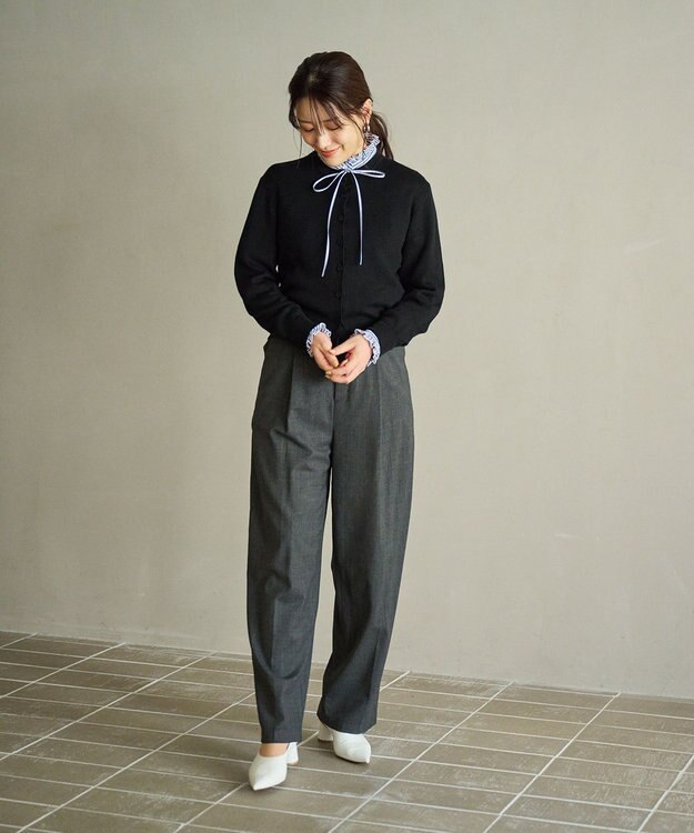 #Newans 【カシミヤ混】コンパクトニットカーディガン ブラック