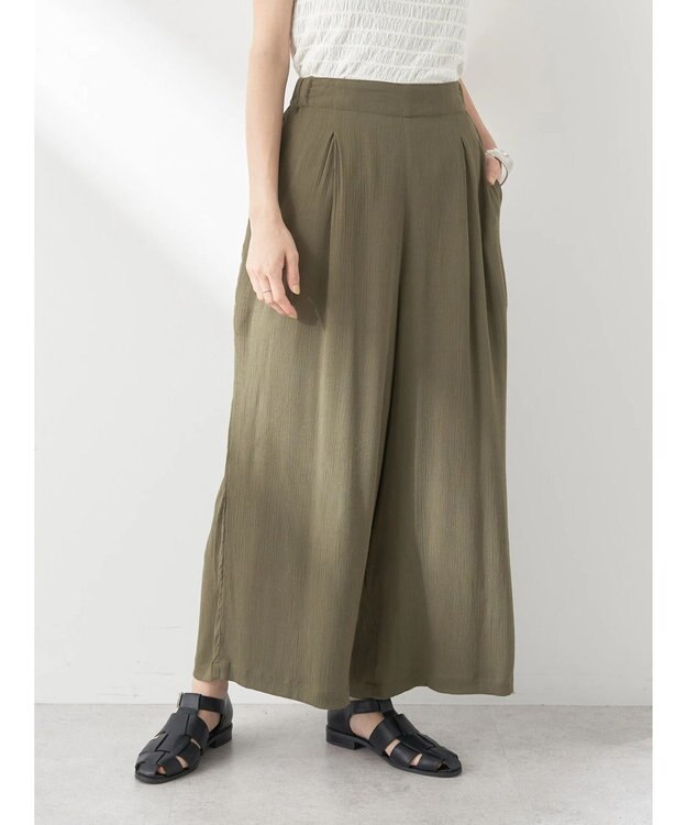 earth music&ecology レーヨンクレープイージーパンツ Khaki