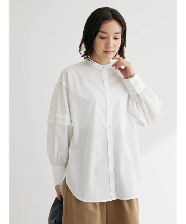 Green Parks ボリュームタックブラウス Off White