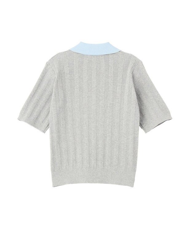 AMERICAN HOLIC 襟配色ニットポロ Light Gray
