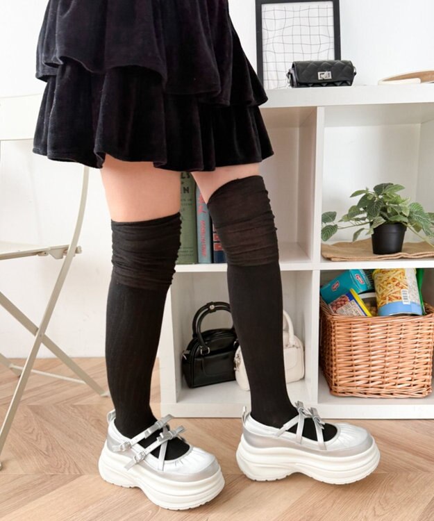 WEGO 2way厚底ストラップシューズ シルバー