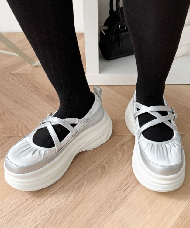 WEGO 2way厚底ストラップシューズ シルバー