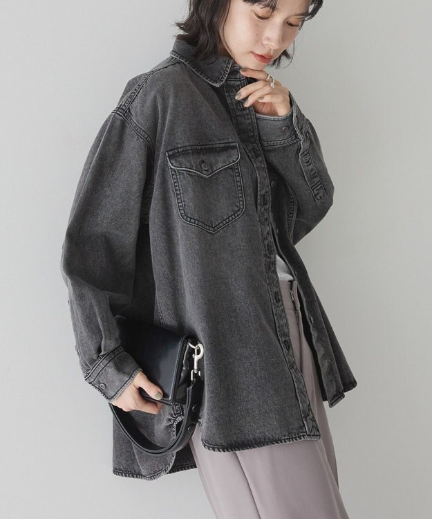 AMERICAN HOLIC Wポケットデニムシャツ Black