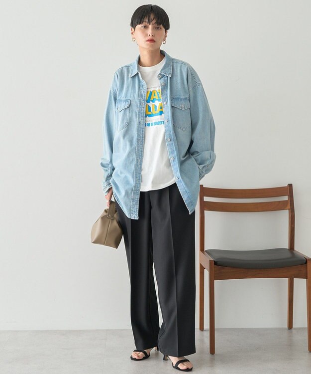 AMERICAN HOLIC Wポケットデニムシャツ Light Indigo