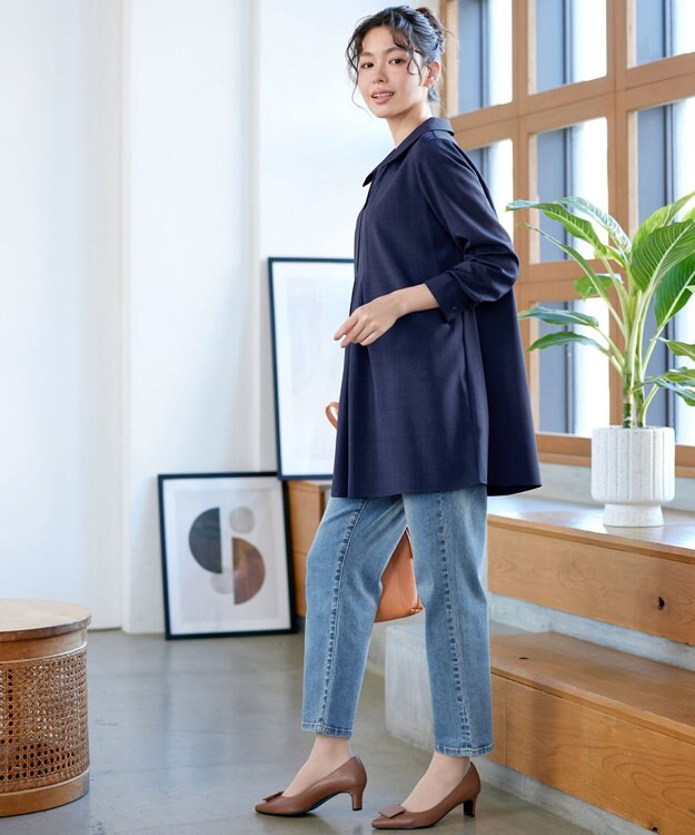 Tiaclasse フロントタックシャツチュニック ピンク