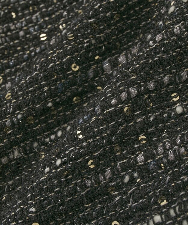 YECCA VECCA ノーカラーツイードジャケット Black
