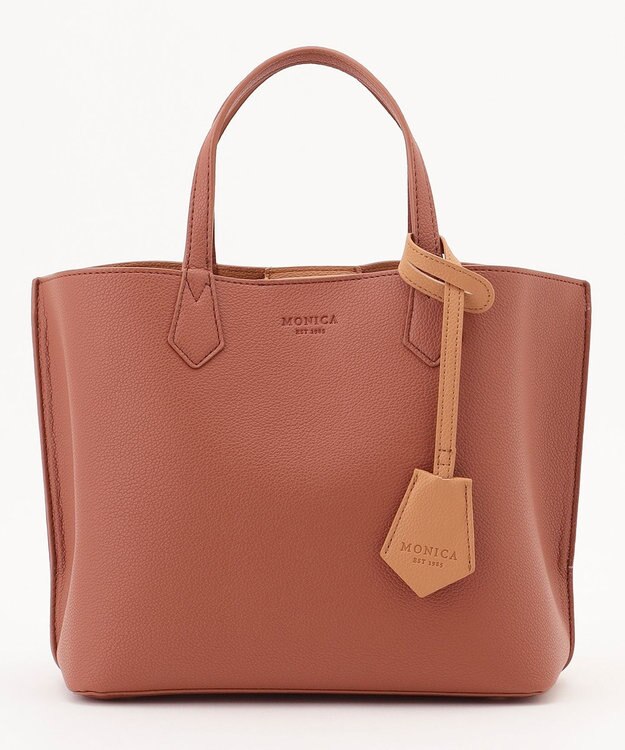 LA BAGAGERIE 【MONICA】バイカラーミディトートバッグ キャメル