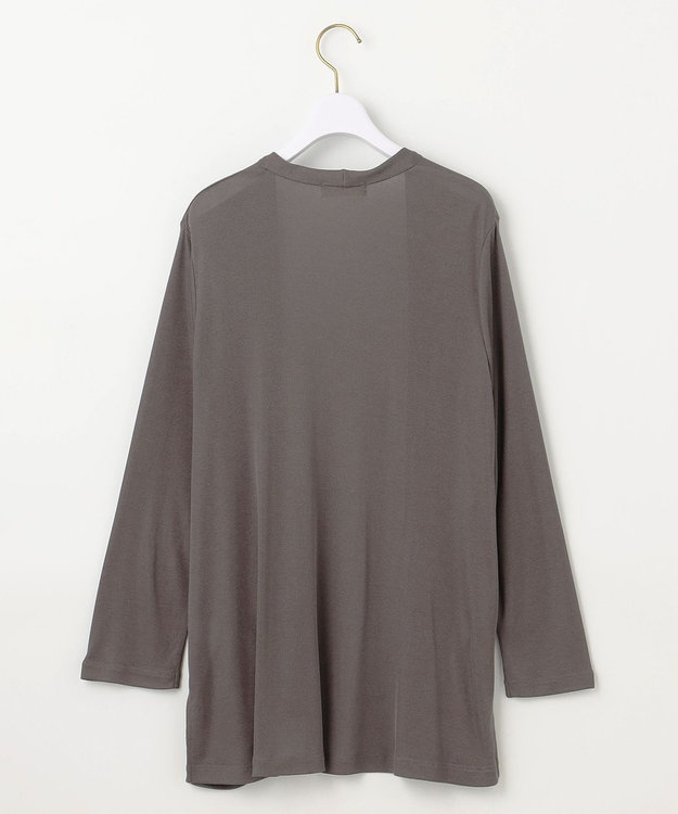 ANY SIS 【洗える】サラサラ着流し カーディガン チャコール