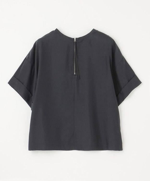 NAVE 【ReNAVE・セットアップ可/洗える/UVケア/接触冷感】フィブリルシャンブレー Tブラウス ブラック系