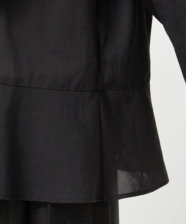 23区 【GOLD LABEL】トリアセテートオーガンジー プリーツブラウス ブラック系