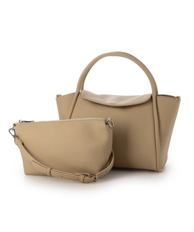 UNBILLION カシュカシュ cachecache / 通しハンドル2wayフラップトート ベージュ