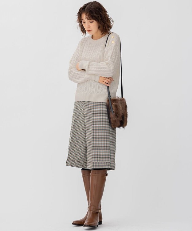 23区 ライトツイード チェック ハーフパンツ マルチチェック