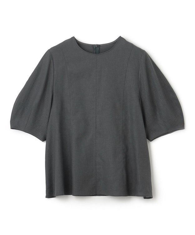 UNFILO リネンレーヨン フォルムブラウス チャコール