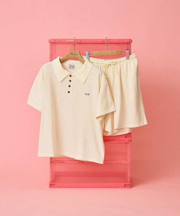 AMERICAN HOLIC 【PENNEY'S】配色ポロ+ショートパンツ Ivory