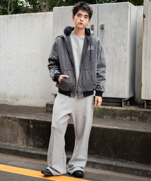 WEGO 【ユニセックス着用ITEM】ワーカーズボアフードブルゾン ブラックその他