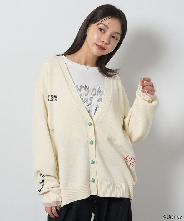 earth music&ecology Ｖｉｌｌａｉｎｓ　クルエラ／ニットカーディガン Ivory