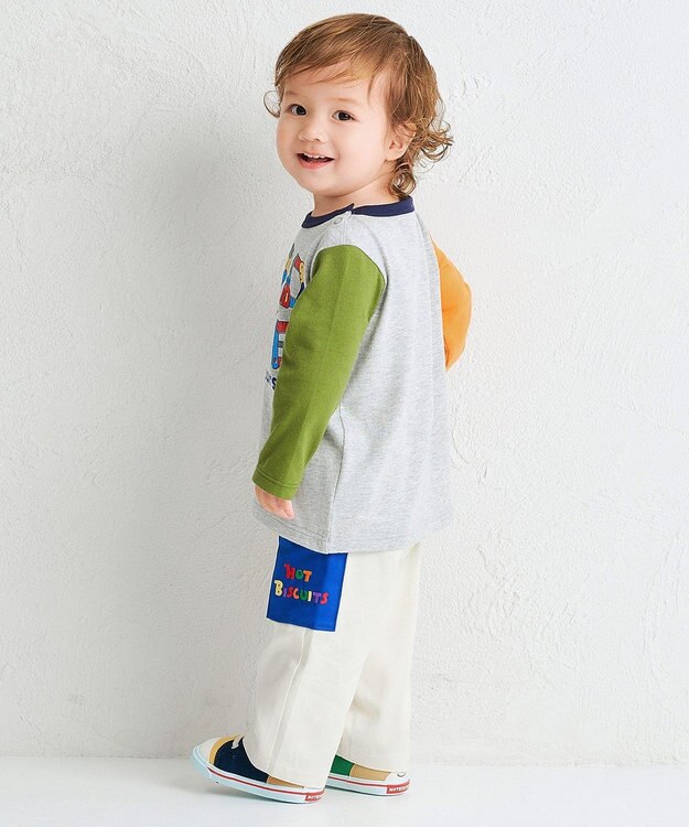 MIKI HOUSE HOT BISCUITS 【80-120cm】GOOD LIFE 長袖Tシャツ グレー