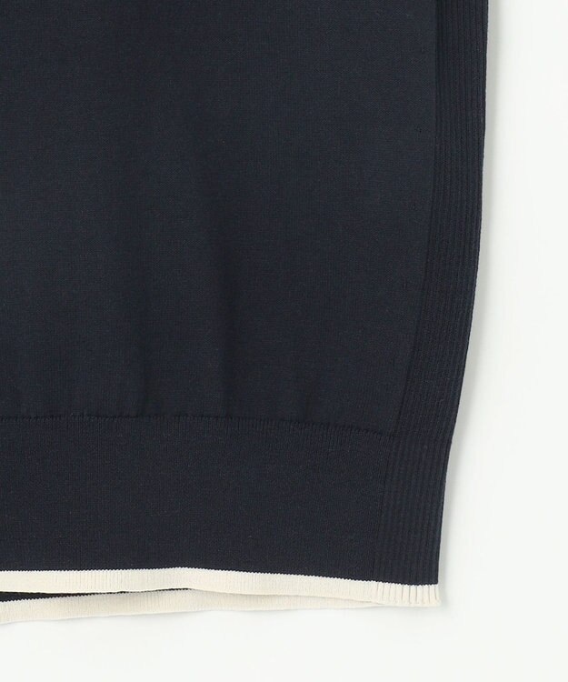 J.PRESS LADIES BASIC HT COTTON クルーネック ニット ネイビー系